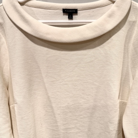 Talbots Cream Sabrina Portrait Collar Top - Picture 3 of 11